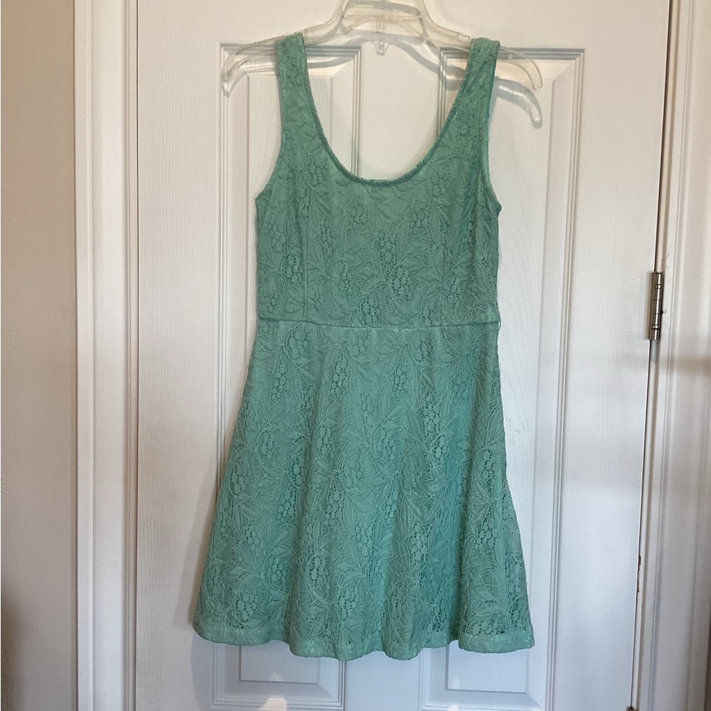 Allbirds Lace Mini Dress in Light Teal